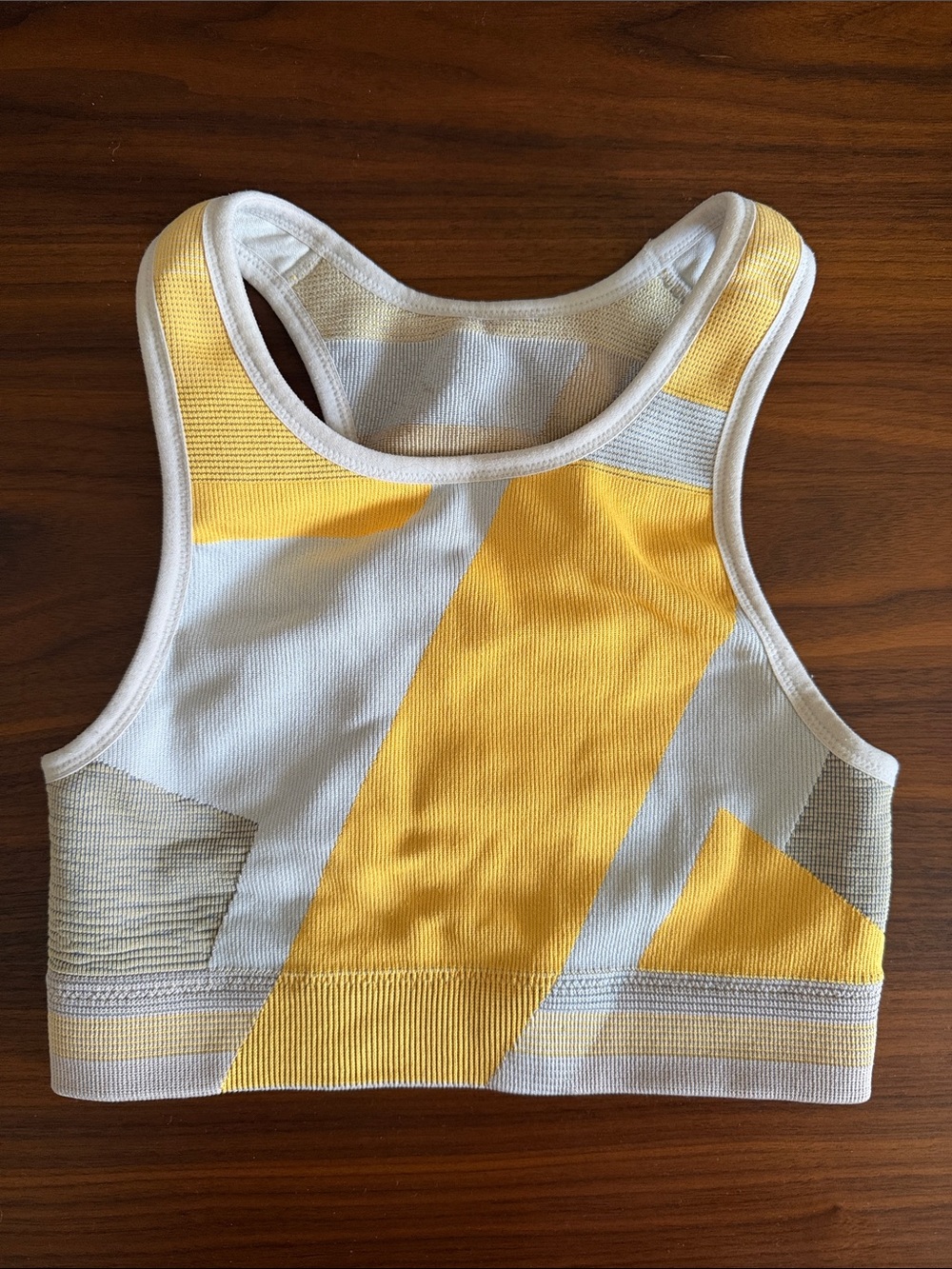 Nike Dri-FIT Cream and Pale Yellow Sports Bra